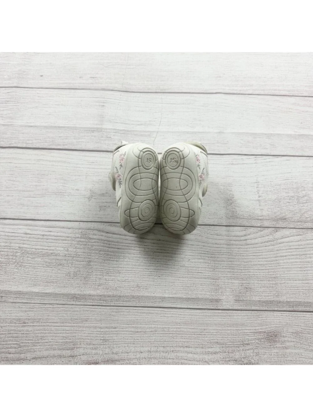 Stride Rite Baby Girls White Pink Floral First Walker Shoes Hook Loop 3